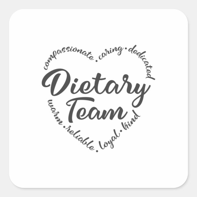 Dietary team, dietary aide, worker square sticker (Front)