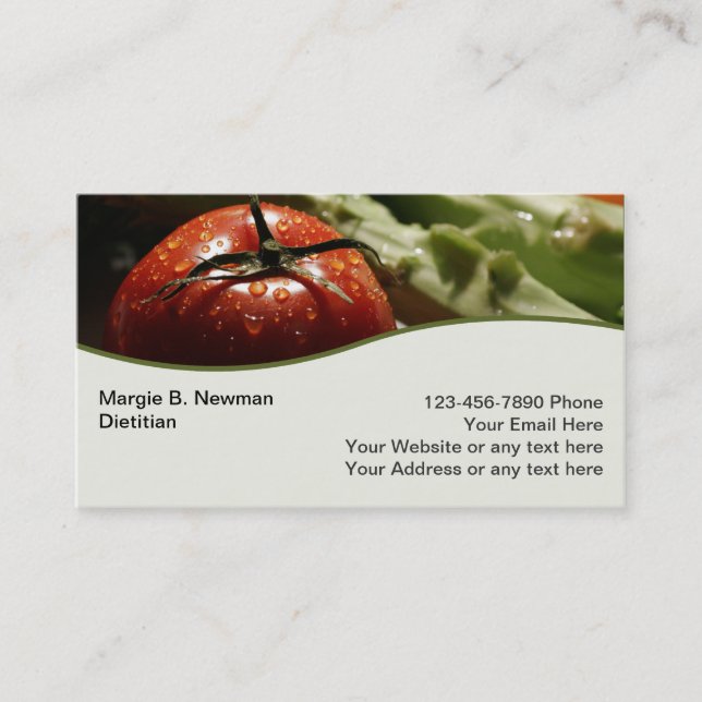 Dietician Business Cards (Front)