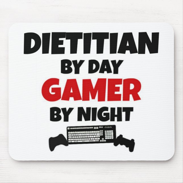 Dietician by Day Gamer by Night Mouse Mat (Front)