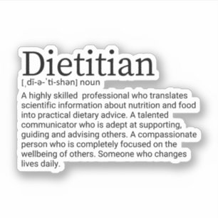 Dietician Definition, Dietetics Gift Sticker
