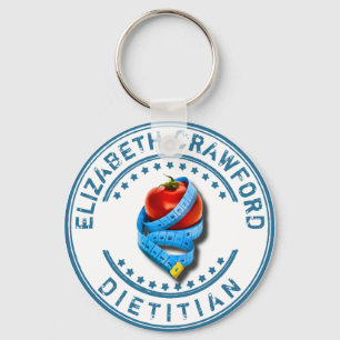 Dietician Dietologist Doctor With Measuring Tape Key Ring