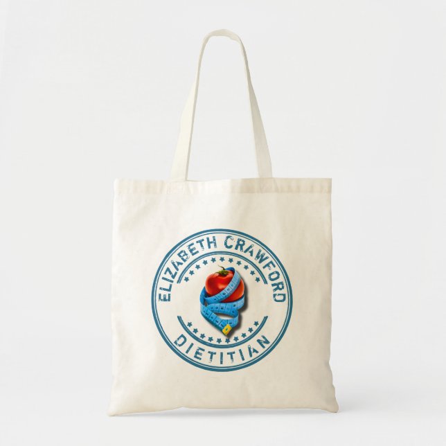 Dietician Dietologist Doctor With Measuring Tape Tote Bag (Front)