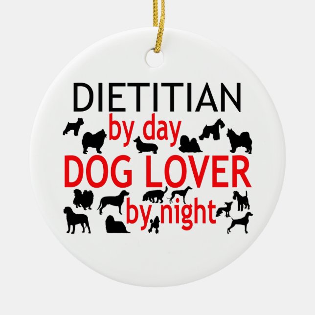 Dietician Dog Lover Ceramic Tree Decoration (Front)