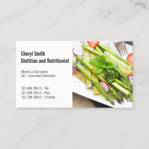Dietician healthy asparagus garden salad business card