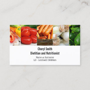 Dietician healthy fresh vegetable photo collage business card