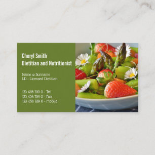 Dietician healthy garden flower salad photo business card