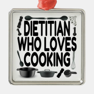 Dietician Loves Cooking Metal Tree Decoration