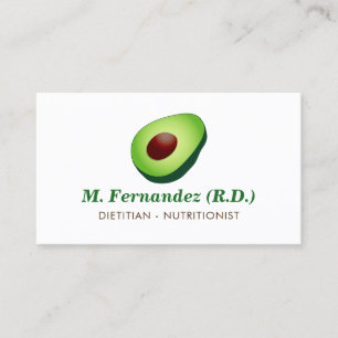 Dietician nutritionist avocado logo business card