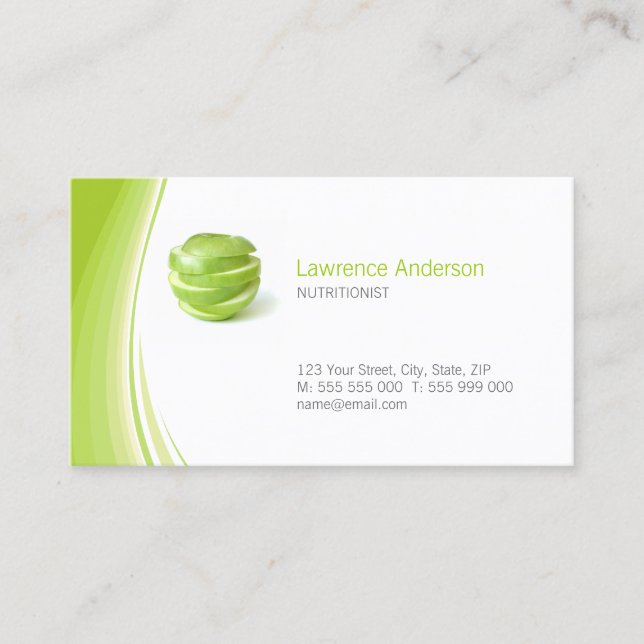 Dietician / Nutritionist business card (Front)