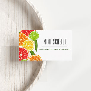 Dietician Nutritionist Colourful Citrus Fresh Frui Business Card