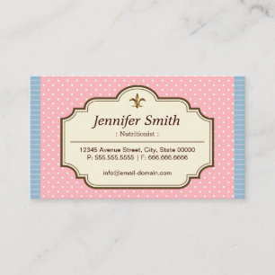 Dietician Nutritionist - Cute Polka Dots Business Card