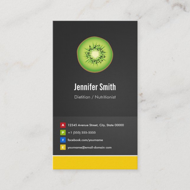 Dietician / Nutritionist Diet Creative Innovative Business Card (Front)
