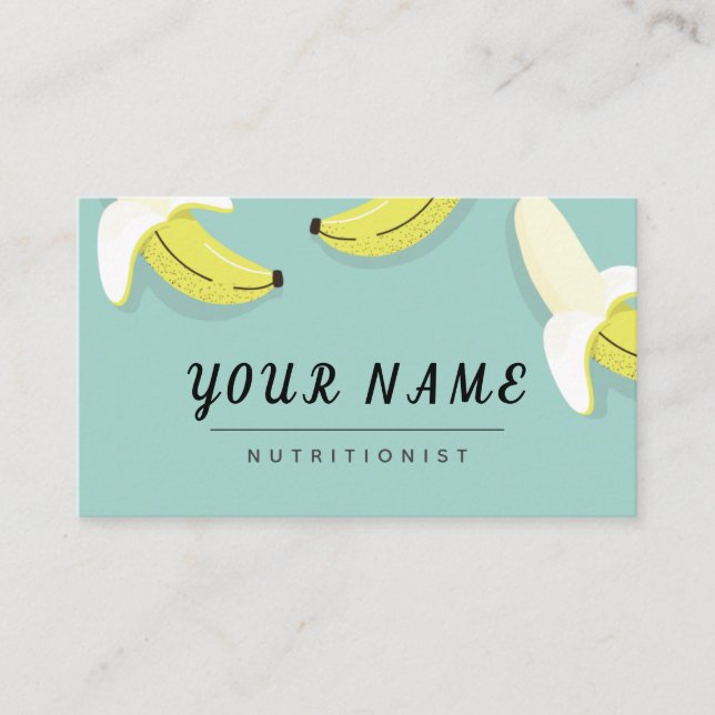 Dietician Nutritionist Drawn Bananas Cute Fruit Business Card (Front)