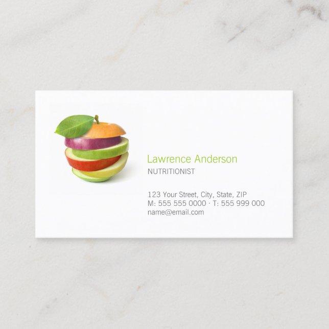 Dietician / Nutritionist / Food business card (Front)
