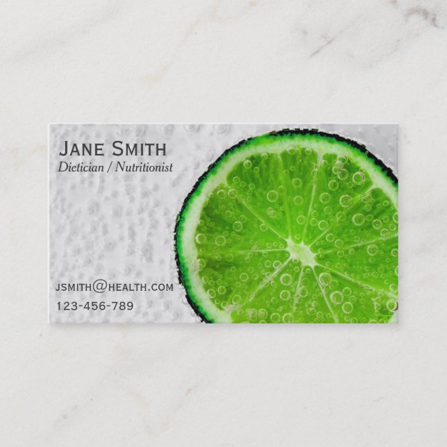 Dietician Nutritionist freelance health Business Card (Front)