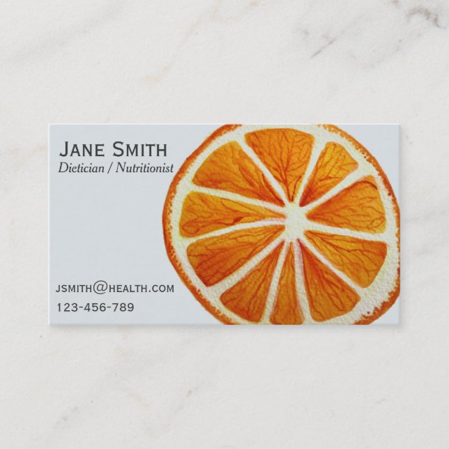 Dietician Nutritionist freelance health fruity Business Card (Front)
