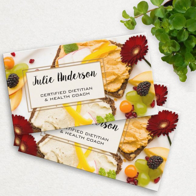 Dietician Nutritionist Health Coach Business Card (Creator Uploaded)