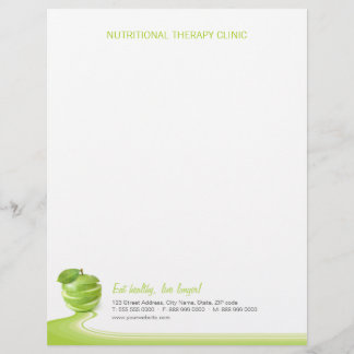 Dietician Nutritionist Healthy Eating letterhead