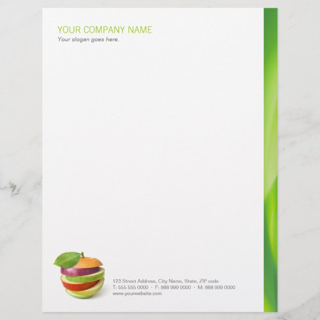 Dietician / Nutritionist / Healthy Food letterhead (Front)