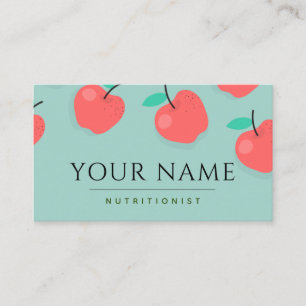 Dietician Nutritionist Red Apples Fresh Fruit  Business Card