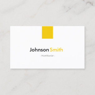 Dietician Nutritionist - Simple Amber Yellow Business Card