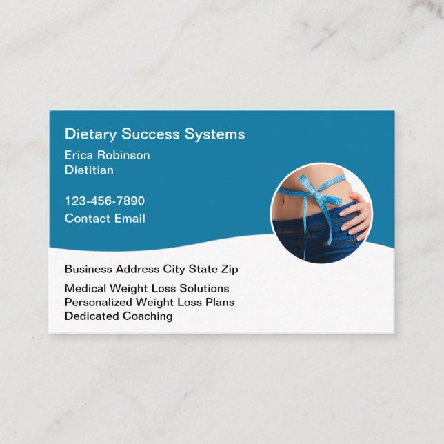 Dietician Weight Loss Solutions  Business Card (Front)