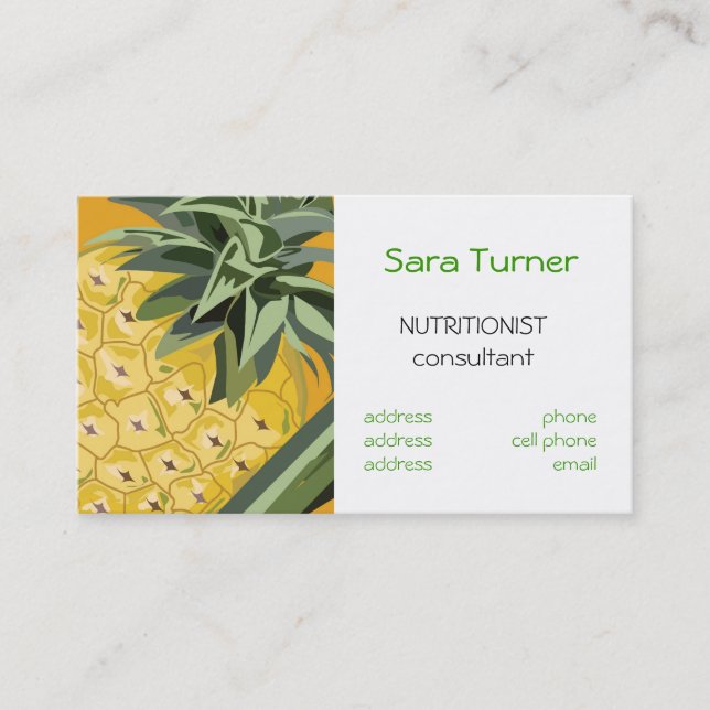 Dieticians and Nutritionists  Business Card (Front)