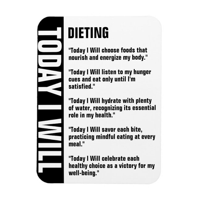Dieting Goals Reminder Customise Magnet (Vertical)