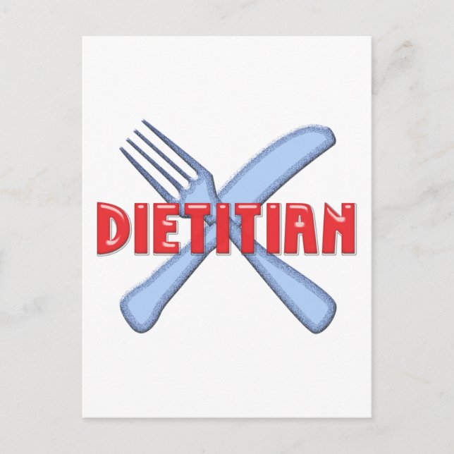 DIETITIAN KNIFE / FORK POSTCARD (Front)