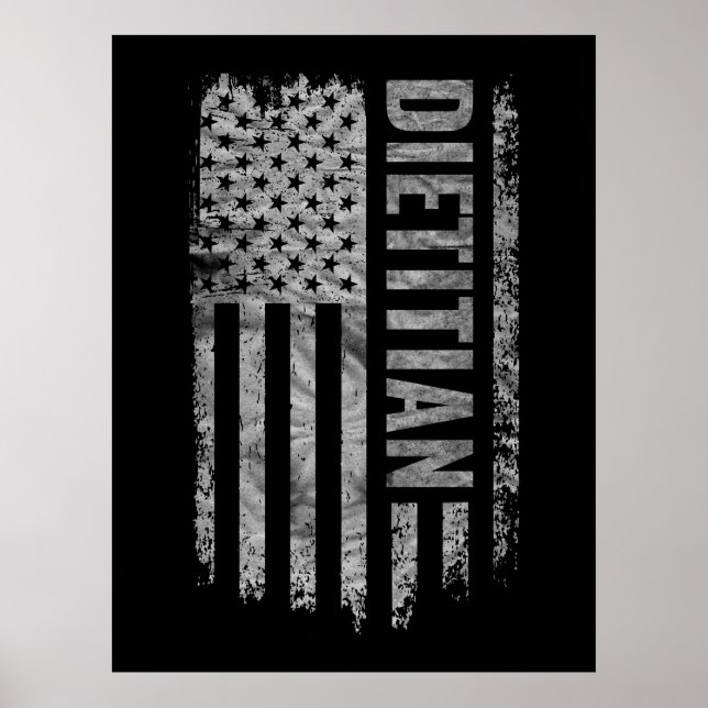 Dietitian USA Flag Distressed design Poster (Front)
