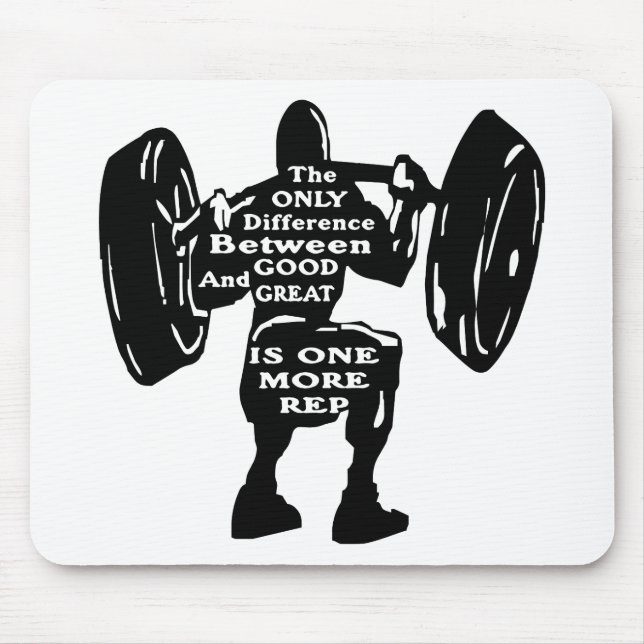 Diff Between Good And Great Is One More Rep Mouse Mat (Front)