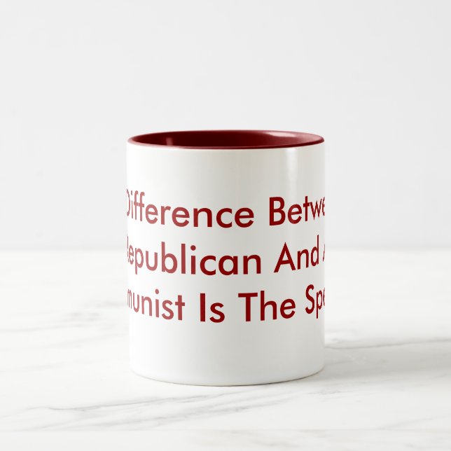 Difference Between A Republican And A Communist Two-Tone Coffee Mug (Center)