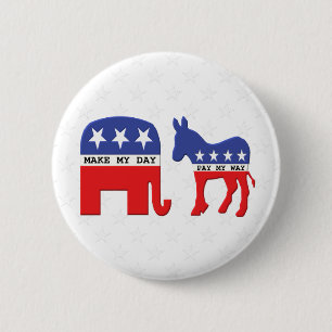 Difference Between Republicans and Democrats Funny 6 Cm Round Badge