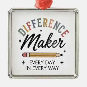 Difference Maker Appreciation Gift School Teacher Metal Tree Decoration