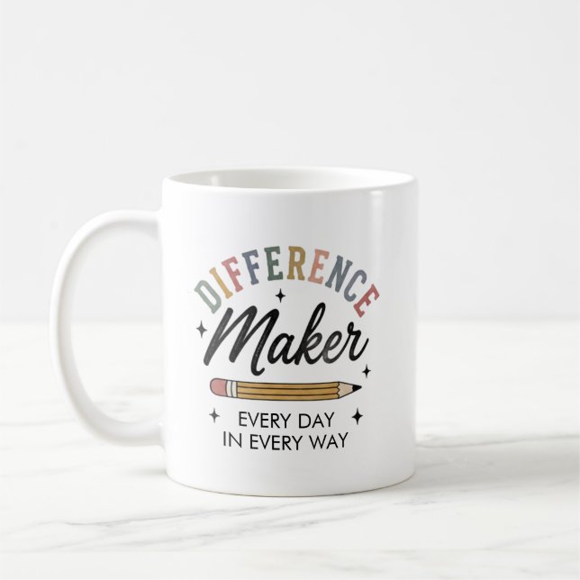 Difference Maker Appreciation Gift Teacher Custom  Coffee Mug (Left)