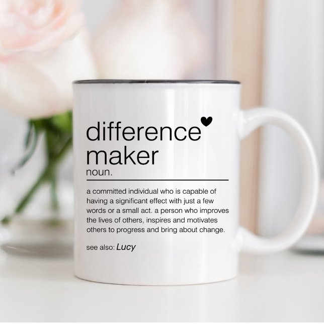 Difference Maker Appreciation Gift Teacher Thank Y Two-Tone Coffee Mug (Creator Uploaded)