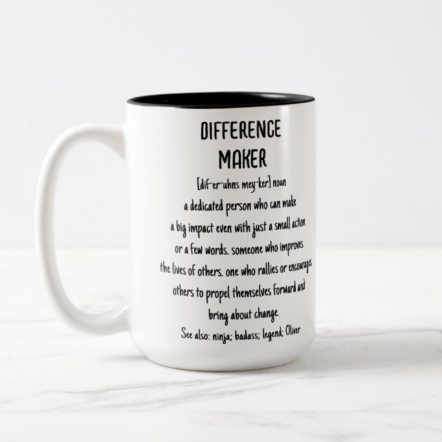 Difference Maker Definition Appreciation Gift Two-Tone Coffee Mug (Left)