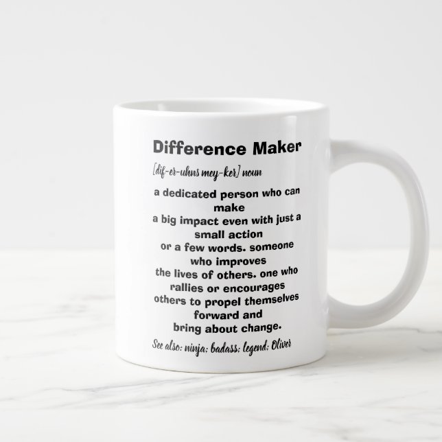 Difference Maker Definition Inspirational Large Coffee Mug (Right)
