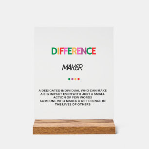 Difference Maker Gifts For Women, Thank You Gifts Acrylic Sign