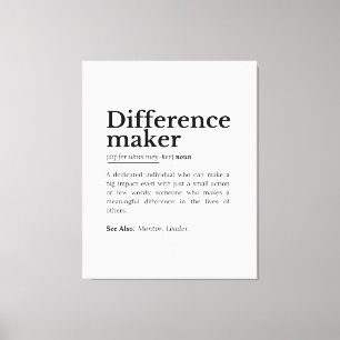 Difference Maker – Inspirational Quote Canvas Print
