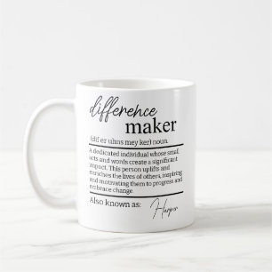 Difference Maker Mug, Personalised Difference Make Coffee Mug