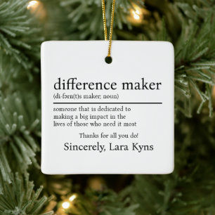 Difference Maker Soy Candle Teacher Appreciation Ceramic Ornament