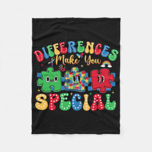 Differences Make You Special Autism Awareness Day Fleece Blanket