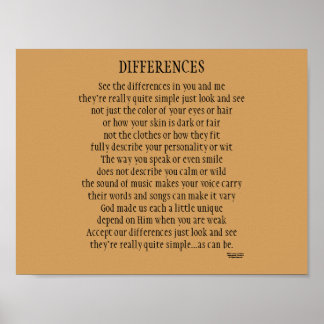DIFFERENCES POEM POSTER