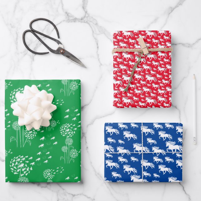 different 3 colors wrapping paper sheet (Front)