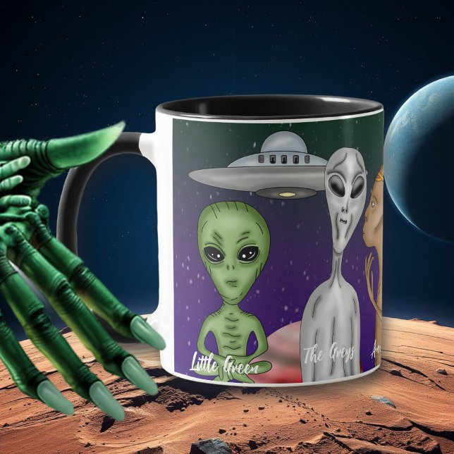Different Alien Species, UFO, Planets Mug (Creator Uploaded)