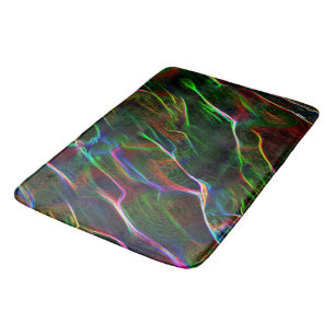 Different and strange confusion of coloured lines bath mat