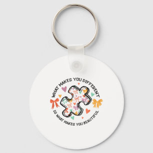 Different Autism Awareness Coquette Bow Neurodiver Key Ring