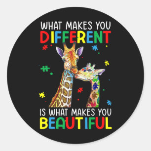 Different Beautiful Autism Awareness Puzzle Piece  Classic Round Sticker