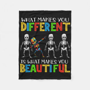Different Beautiful Autism Awareness Puzzle Piece Fleece Blanket